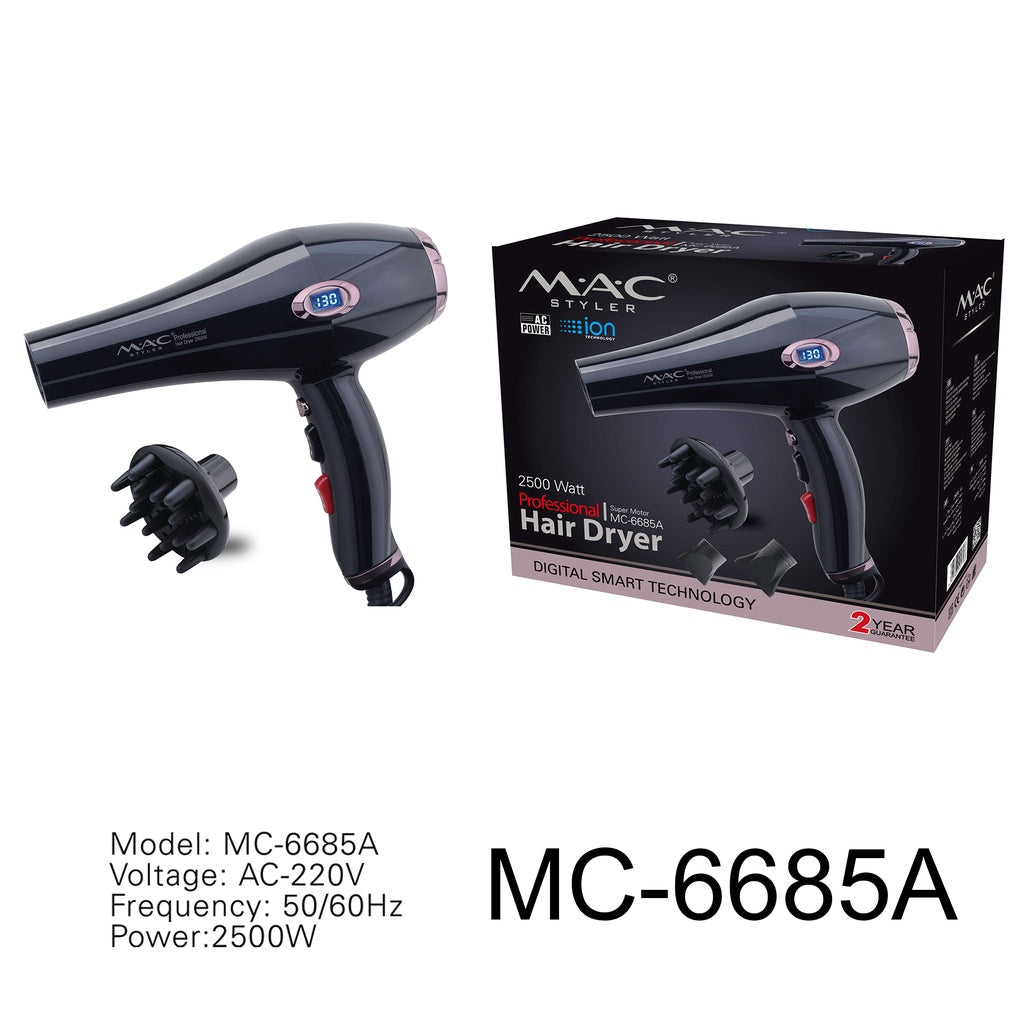 MAC Styler Professional Salon Hair dryer Mac Blower MC6685A 2500w