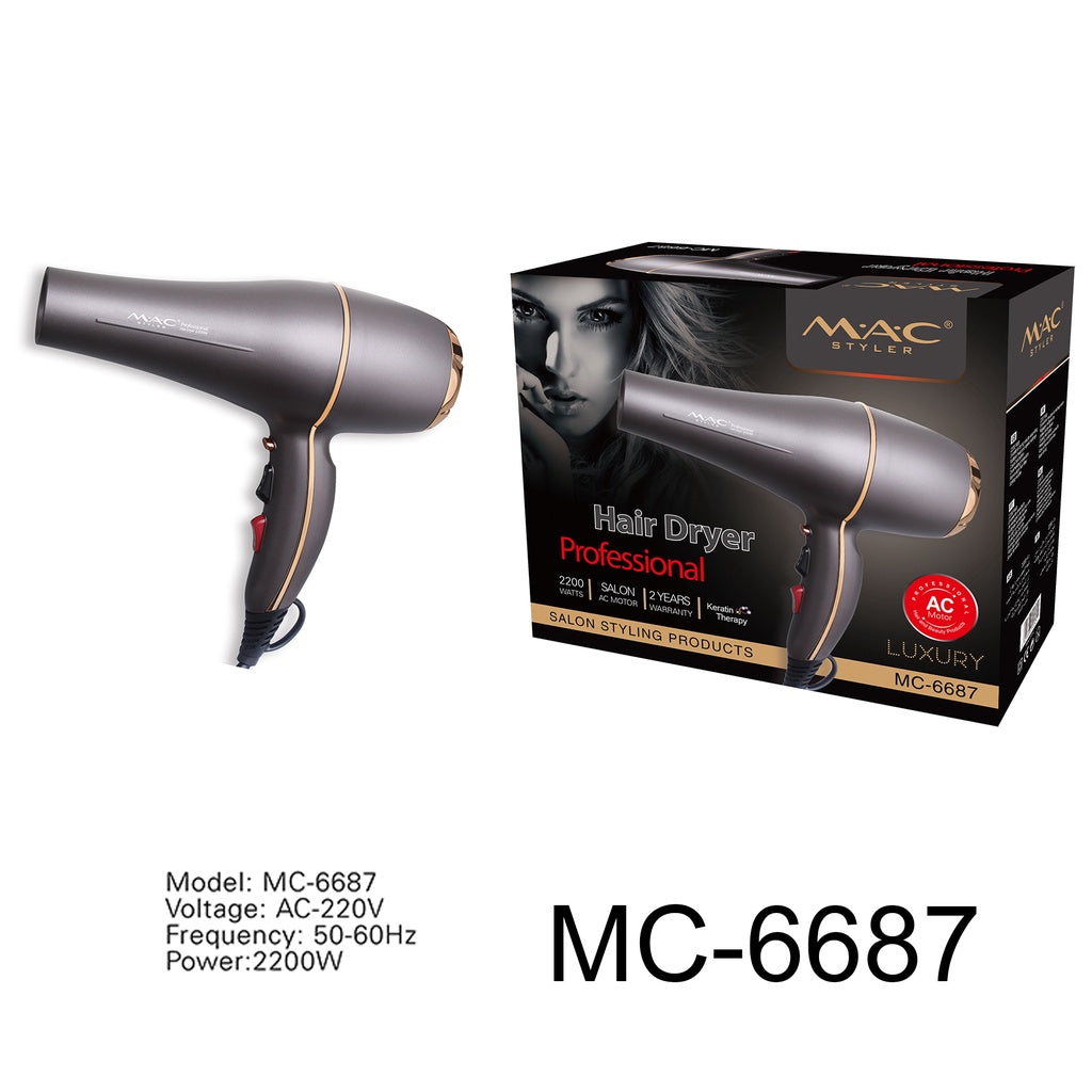 MAC Styler Professional Salon Hair dryer Mac Blower MC6687 2200w