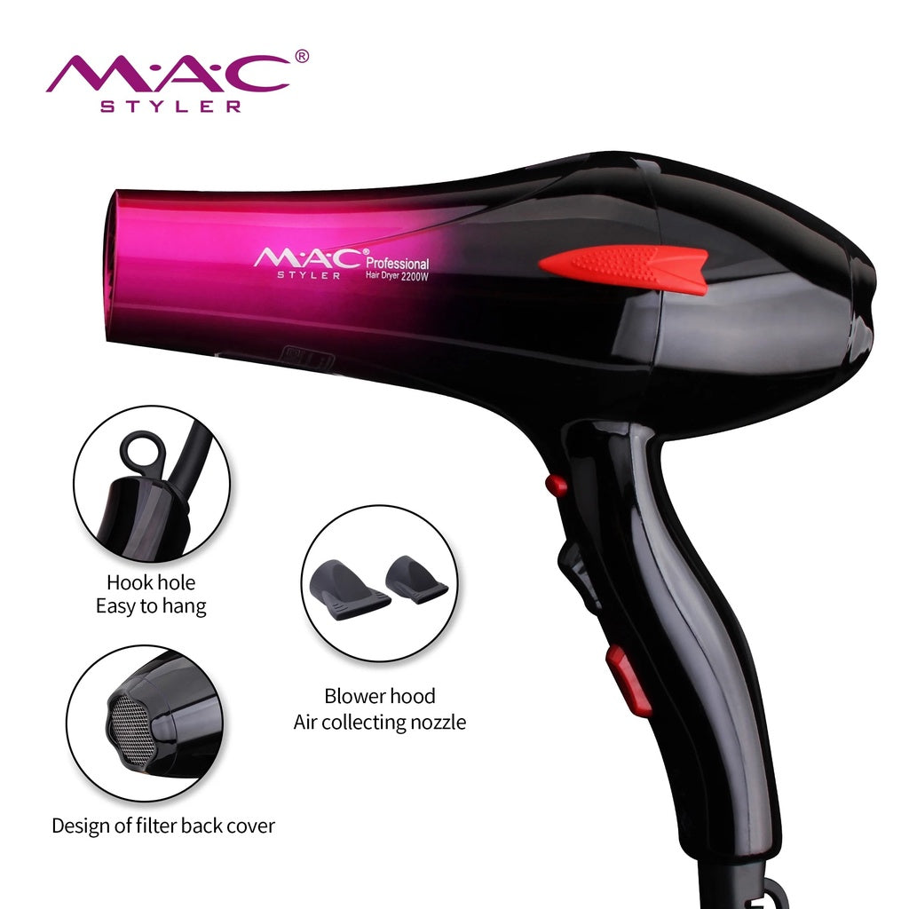 MAC Styler Professional Salon Hair dryer Mac Blower MC 6616A 2200w