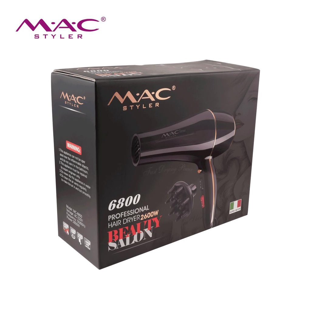 MAC Styler Professional Salon Hair dryer Mac Blower MC6800 2600w