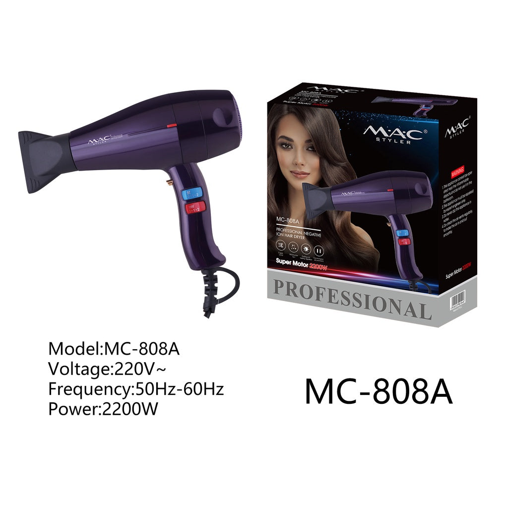 MAC Styler Professional Salon Hair dryer Mac Blower MC 808A 2200w