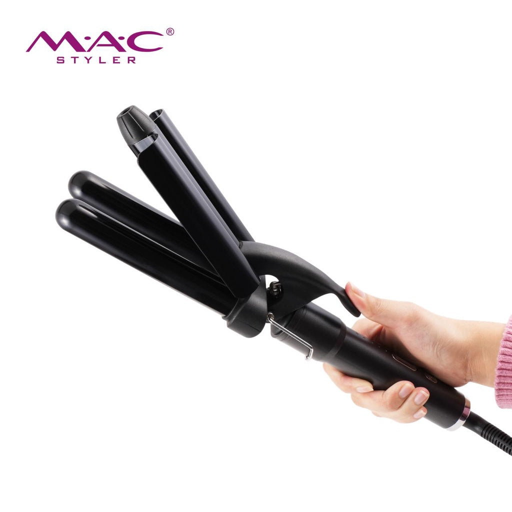 MAC Three Barrel Ceramic Coating Big Wave Curler Styler Professional Hair iron MC3311