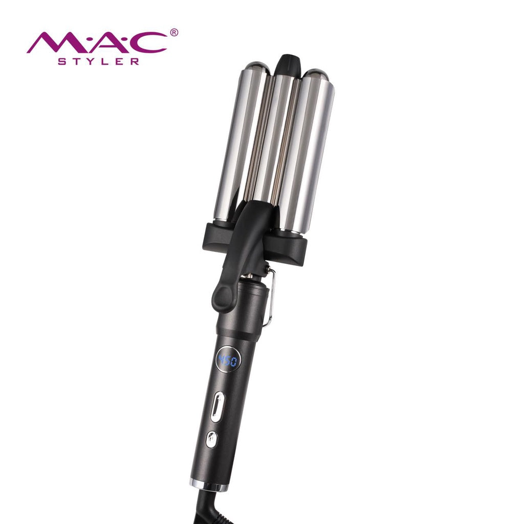 MAC Three Barrel Ceramic Coating Big Wave Curler Styler Professional Hair iron MC3322