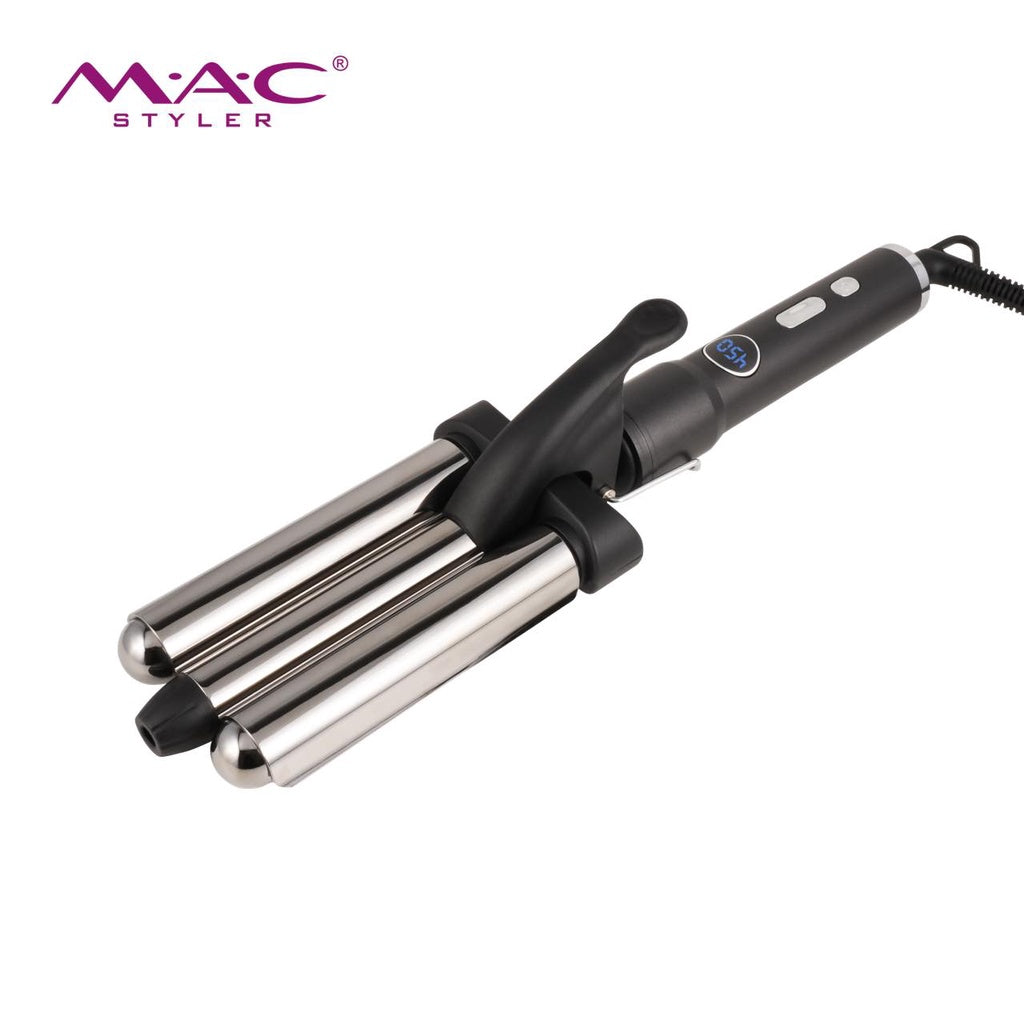 MAC Three Barrel Ceramic Coating Big Wave Curler Styler Professional Hair iron MC3322